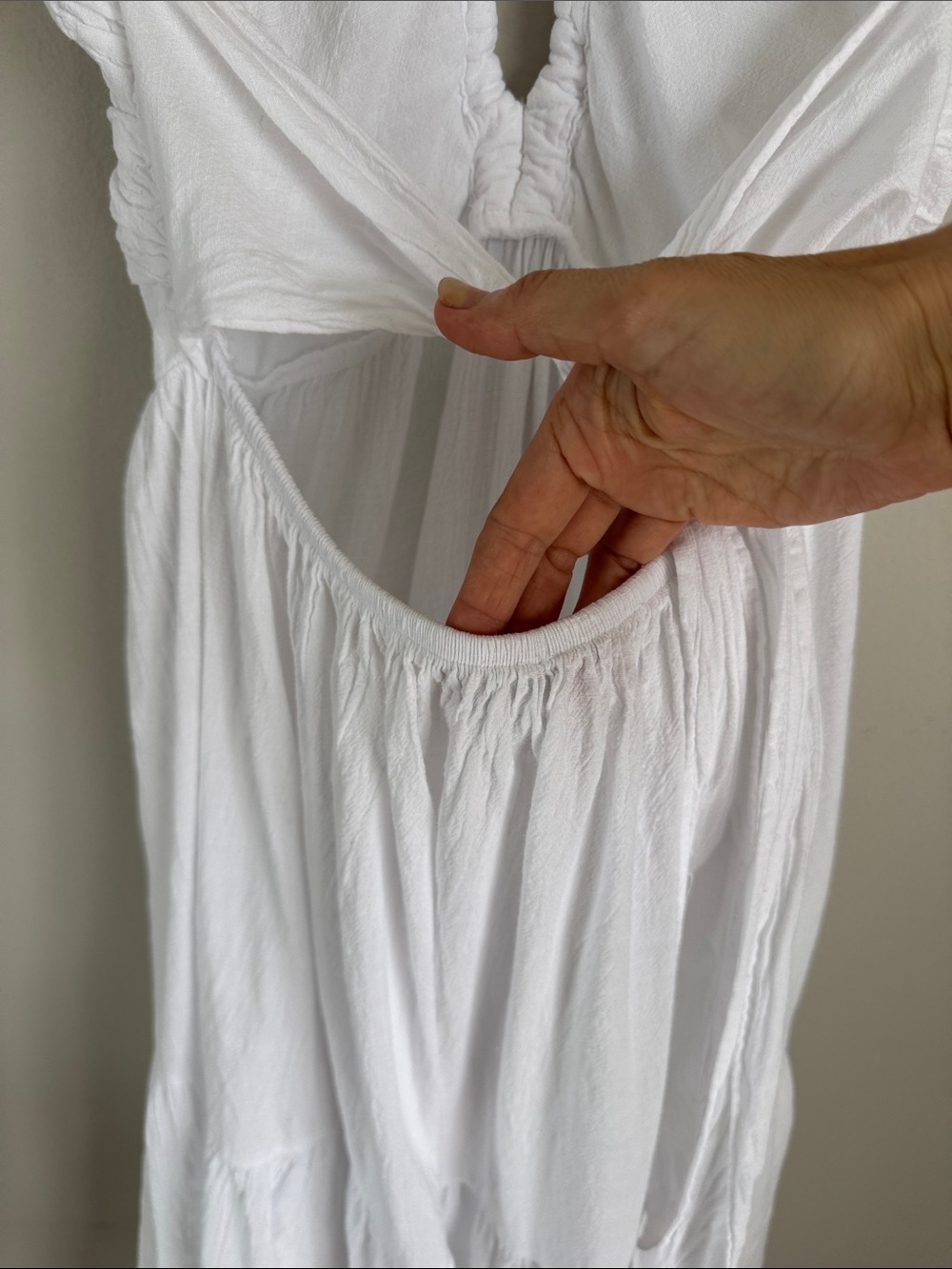 Blanco by Nature White Halter Maxi Dress Size L Back Boho Resort Beach - Picture 8 of 9